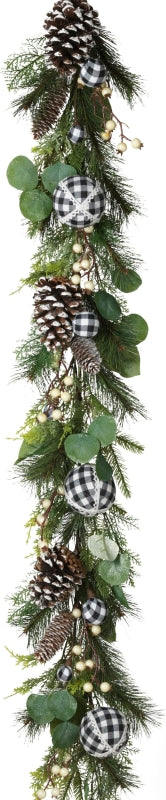 Gerson 2539100 Pine and Berry Holiday Garland, 5 ft L Pack of 16