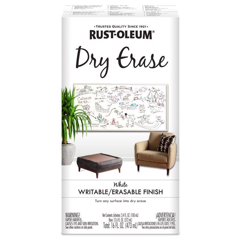 Rust-Oleum Specialty Hi-Gloss White Dry Erase Paint Kit 16 oz, Pack of 2