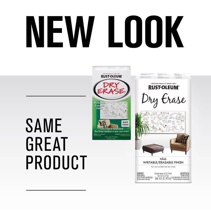 Rust-Oleum Specialty Hi-Gloss White Dry Erase Paint Kit 16 oz, Pack of 2
