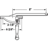 Prime-Line H 3501 Window Operator, 8 in L x 3-7/8 in W x 13-1/4 in H Dimensions, For: Older Steel Framed Windows, Left