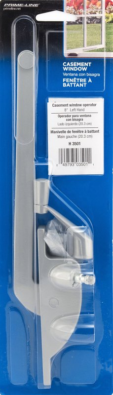 Prime-Line H 3501 Window Operator, 8 in L x 3-7/8 in W x 13-1/4 in H Dimensions, For: Older Steel Framed Windows, Left
