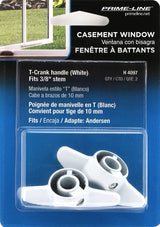 Prime-Line H 4097 Tee Handle, White, Zinc, Painted, 2/PK