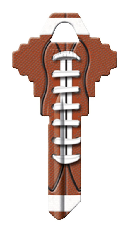 Hy-Ko 16010SC1-25 Key Blank, Football, Brass, For: Schlage SC1 Keyways, SC1 Key Number, Pack of 10