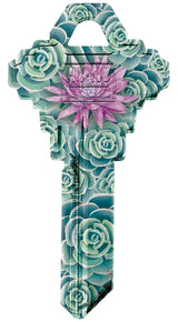 Hy-Ko 16010SC1-40 Key Blank, Green Leaves, Brass, For: Schlage SC1 Keyways, SC1 Key Number, Pack of 10