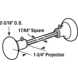 Prime-Line E 2297 Replacement Knob, 2-3/16 in Dia, Brass, Polished