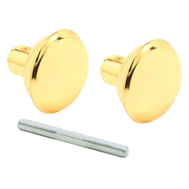 Prime-Line E 2297 Replacement Knob, 2-3/16 in Dia, Brass, Polished