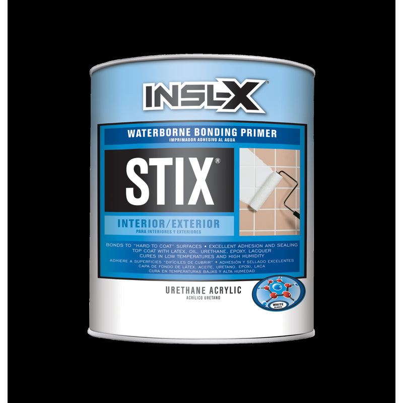 Insl-X Stix White Flat Water-Based Acrylic Urethane Primer 1 qt, Pack of 4
