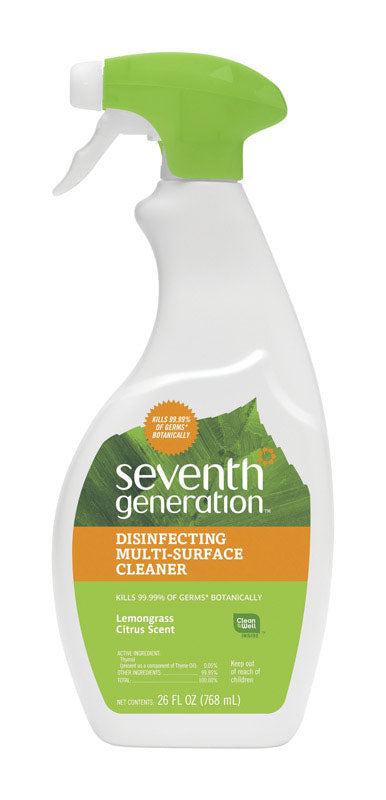 Seventh Generation Lemongrass Citrus Scent Disinfectant Cleaner 26 oz 1 pk, Pack of 8