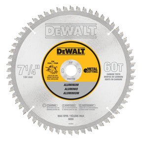DEWALT DWA7758 Circular Saw Blade, 7-1/4 in Dia, 5/8 in Arbor, 60-Teeth, Tungsten Carbide Cutting Edge