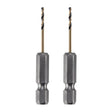 DEWALT DWA5004 Drill Bit, 1/16 in Dia, 2 in OAL, Heavy-Duty, 1/4 in Dia Shank, Hex Shank
