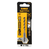 DEWALT DWA5010 Drill Bit, 5/32 in Dia, 3-3/16 in OAL, Heavy-Duty, 1/4 in Dia Shank, Hex Shank, Pack of 5