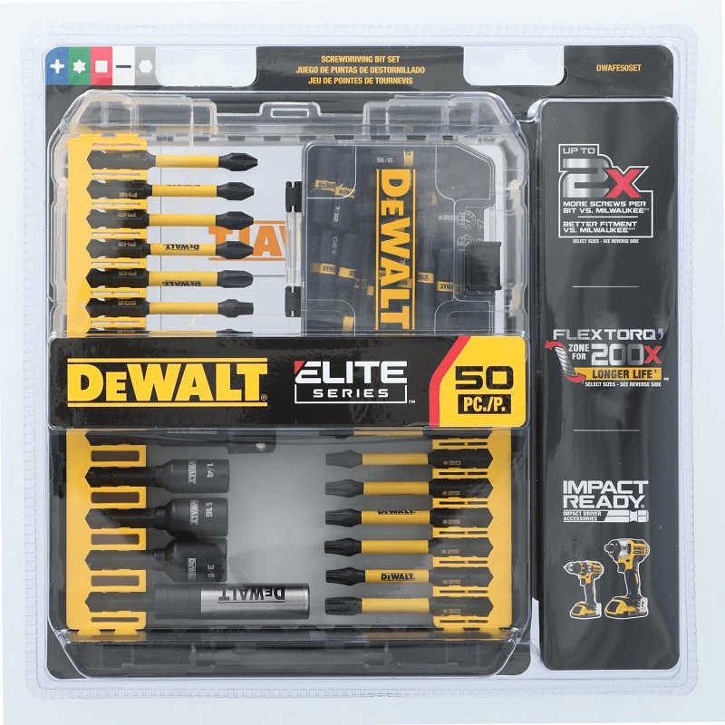 DEWALT ELITE Series DWAFE50SET Impact Driver Bit Set, 50-Piece