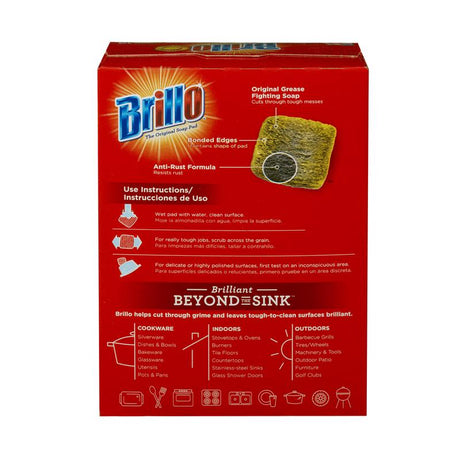 Brillo Heavy Duty Steel Wool Pads For Multi-Purpose 5.1 in. L 10 pk, Pack of 12