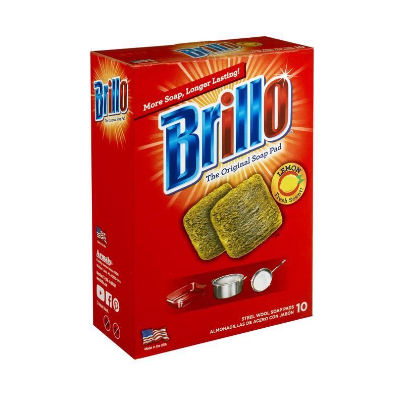 Brillo Heavy Duty Steel Wool Pads For Multi-Purpose 5.1 in. L 10 pk, Pack of 12