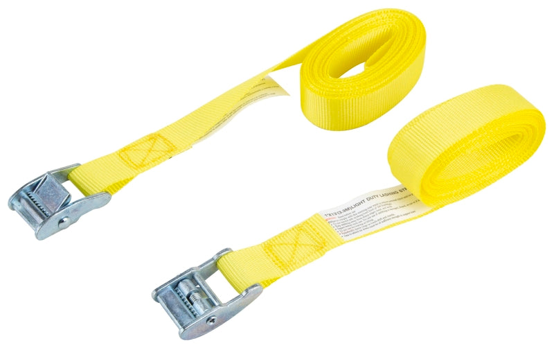 ProSource FH64055-1 Lashing Strap, Light-Duty, Polyester, Yellow, Zinc-Plated Buckle