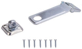 ProSource BH-707ZP3L-PS Safety Hasp, 4-1/2 in L, 4-1/2 in W, Steel, Zinc, 3/8 in Dia Shackle, Swivel Staple