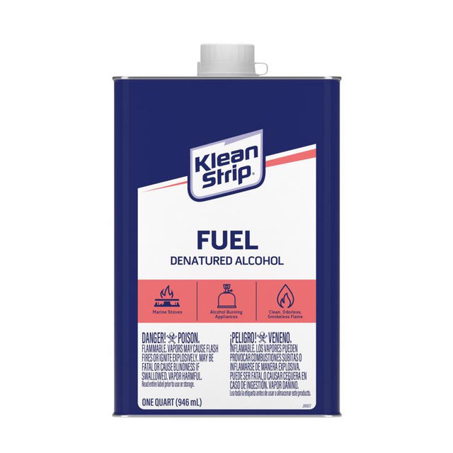 Klean Strip Denatured Alcohol Clean Burning Fuel 1 qt, Pack of 6