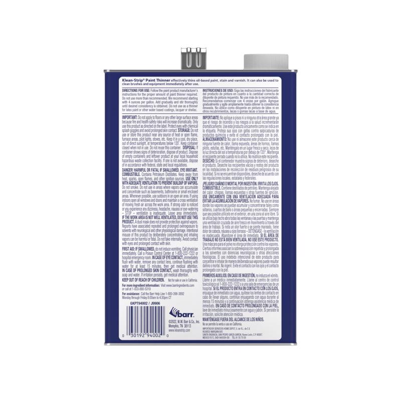 Klean Strip Mineral Spirits Paint Thinner 1 gal, Pack of 4