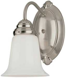 Westinghouse 6649600 Wall Fixture, 120 V, 1 -Lamp, Incandescent, LED Lamp, Metal Fixture, Brushed Nickel Fixture