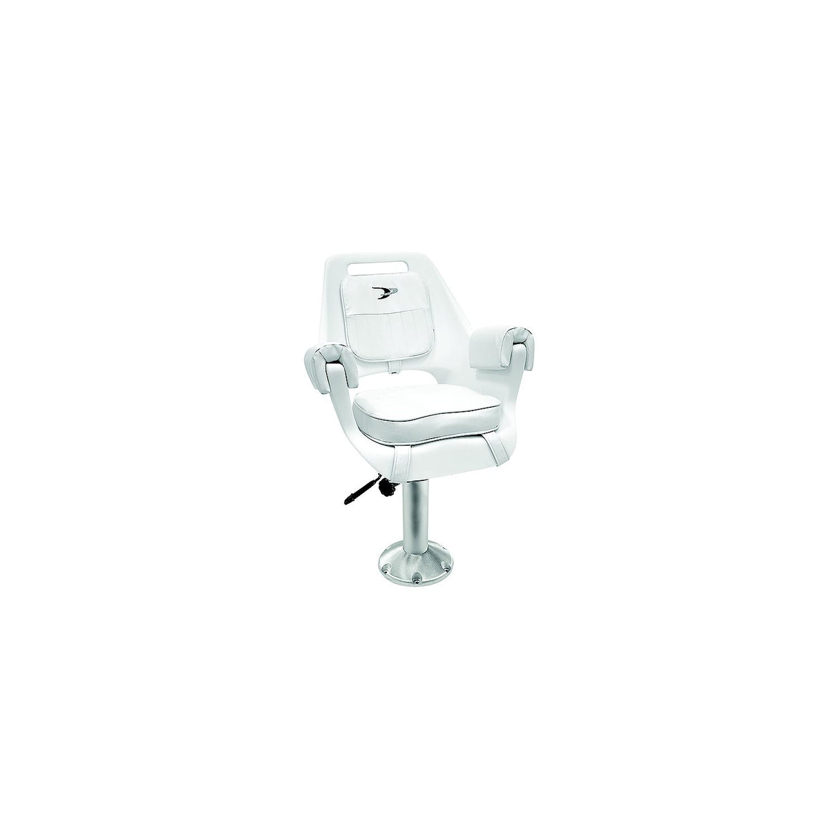 Wise Deluxe Pilot Chair w/Padded Arm Rests & Cushions, White