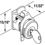 Defender Security S 4130 Mailbox Lock, 15/16 in W Dimensions, Tumbler Lock, Keyed Key, Steel, Nickel