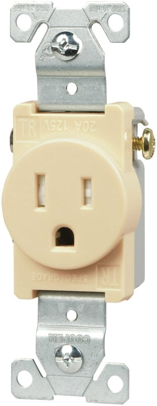 Eaton Wiring Devices TR817V-BOX Single Receptacle, Flush Mounting, 2-Pole, 125 V, 15 A, NEMA: NEMA 5-15R