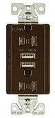 Arrow Hart TR7755RB-K-L Combination USB Duplex Receptacle, 2-Pole, 3.1 a USB, 15 a Receptacle, 2-USB Port