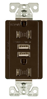 Arrow Hart TR7755RB-K-L Combination USB Duplex Receptacle, 2-Pole, 3.1 a USB, 15 a Receptacle, 2-USB Port