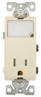 Eaton TR7735LA-BOX LED Wall Box Nightlight Combination, 1-Pole, 15 A, 125 V, NEMA: NEMA 5-15R, Light Almond