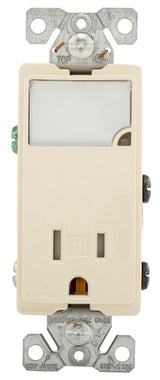 Eaton TR7735LA-BOX LED Wall Box Nightlight Combination, 1-Pole, 15 A, 125 V, NEMA: NEMA 5-15R, Light Almond