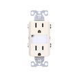 Eaton TR7734LA-KB-L Duplex Outlet, 2-Pole, 15 A, 125 V, Back, Side Wiring, NEMA: 5-15R, Light Almond