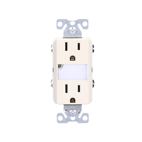 Eaton TR7734LA-KB-L Duplex Outlet, 2-Pole, 15 A, 125 V, Back, Side Wiring, NEMA: 5-15R, Light Almond