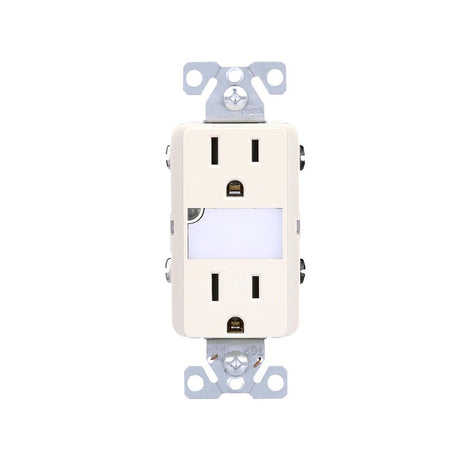 Eaton TR7734LA-KB-L Duplex Outlet, 2-Pole, 15 A, 125 V, Back, Side Wiring, NEMA: 5-15R, Light Almond