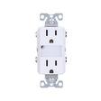 Eaton TR7734W-KB-L Duplex Outlet, 2-Pole, 15 A, 125 V, Back, Side Wiring, NEMA: 5-15R, White