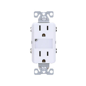 Eaton TR7734W-KB-L Duplex Outlet, 2-Pole, 15 A, 125 V, Back, Side Wiring, NEMA: 5-15R, White