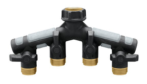 Orbit 58970 Metal Manifold, 3/4 in Male, 4-Port/Way, Brass