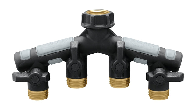 Orbit 58970 Metal Manifold, 3/4 in Male, 4-Port/Way, Brass