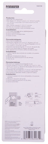 ProSource LR-128-BC3L-PS Safety Hasp, 6 in L, 6 in W, Steel, Zinc, 7/16 in Dia Shackle, Fixed Staple
