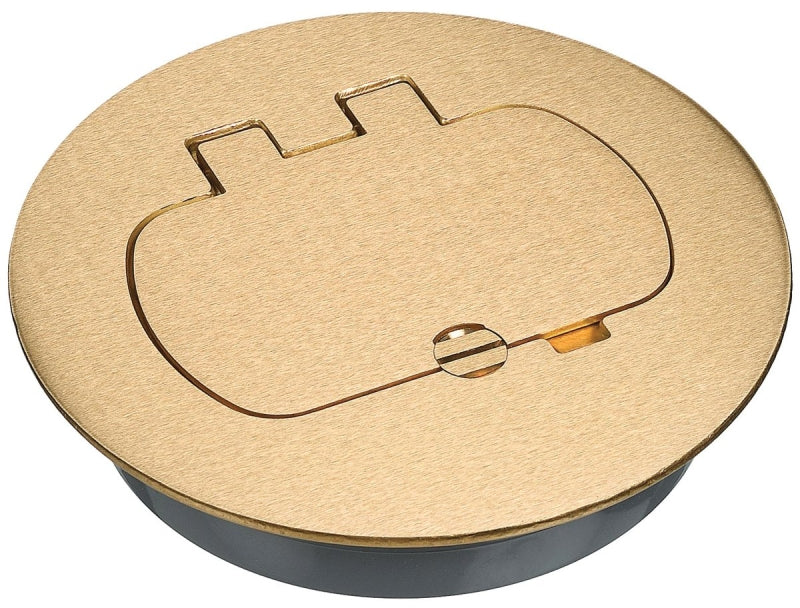 Steel City E97BRR Floor Box Cover, Rectangular, Brass, Brass
