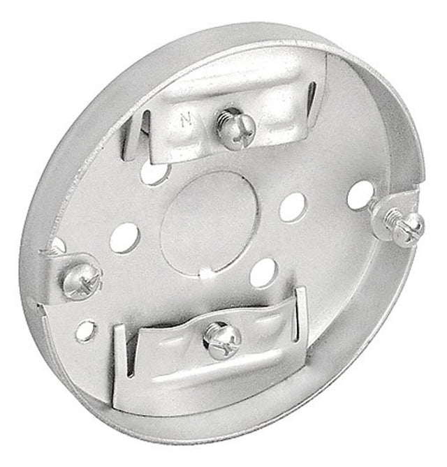 Southwire 46111-R-UPC Pan Box, 3-1/2 in W, 1/2 in D, 5-Knockout, Steel, Silver, Galvanized