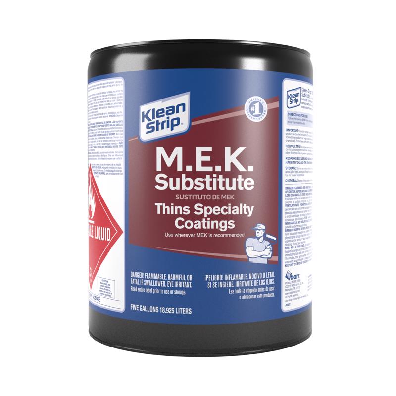 Klean Strip CME71SUB Methyl Ethyl Ketone Thinner, Liquid, Clear, 5 gal