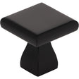KasaWare K313MB-10 Flared Foot Square Cabinet Knob, 1 in Projection, Zinc, Matte Black