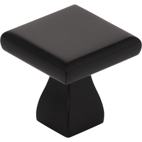 KasaWare K313MB-10 Flared Foot Square Cabinet Knob, 1 in Projection, Zinc, Matte Black