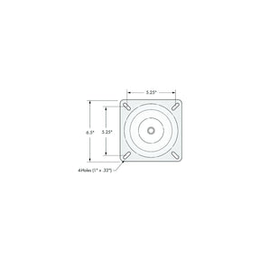 Attwood 1002S Lock'N-Pin 3/4″ Pin Seat Mount Black E-Coated w/o Spring