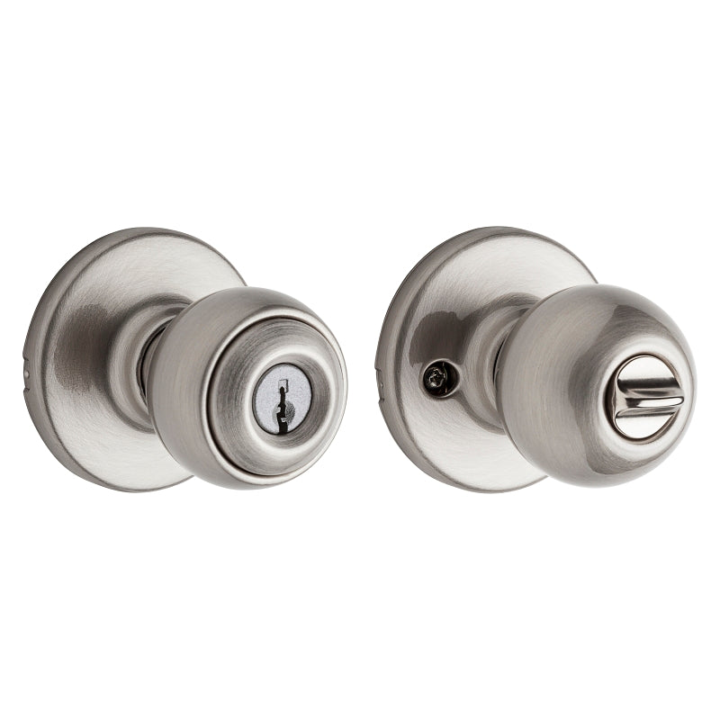 Kwikset 400P15RCLRCSK3BX Entry Knob, Satin Nickel, K3 Keyway, Residential, 3 Grade, Pack of 3
