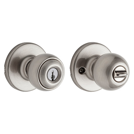 Kwikset 400P15RCLRCSK3BX Entry Knob, Satin Nickel, K3 Keyway, Residential, 3 Grade, Pack of 3