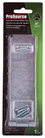 ProSource LR-129-BC3L-PS Safety Hasp, 6 in L, 6 in W, Steel, Zinc, 7/16 in Dia Shackle, Loose Staple