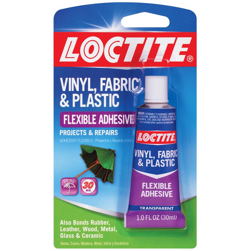 Loctite Vinyl, Fabric & Plastic High Strength Polyurethane Clear Flexible Adhesive 1 oz, Pack of 6