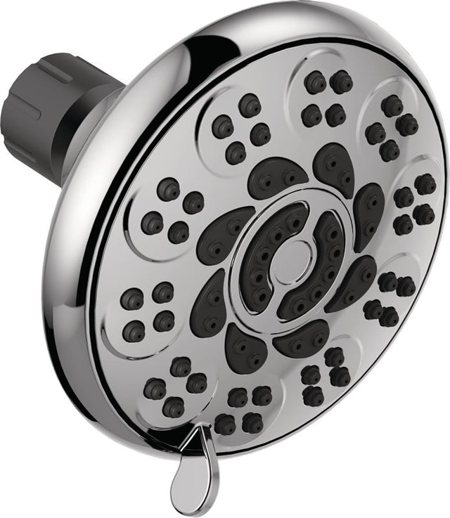 Peerless 76610 Shower Head, 1.75 gpm, 1/2 in Connection, 6-Spray Function, Plastic, Chrome, 4 in Dia
