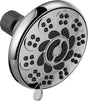 Peerless 76610 Shower Head, 1.75 gpm, 1/2 in Connection, 6-Spray Function, Plastic, Chrome, 4 in Dia